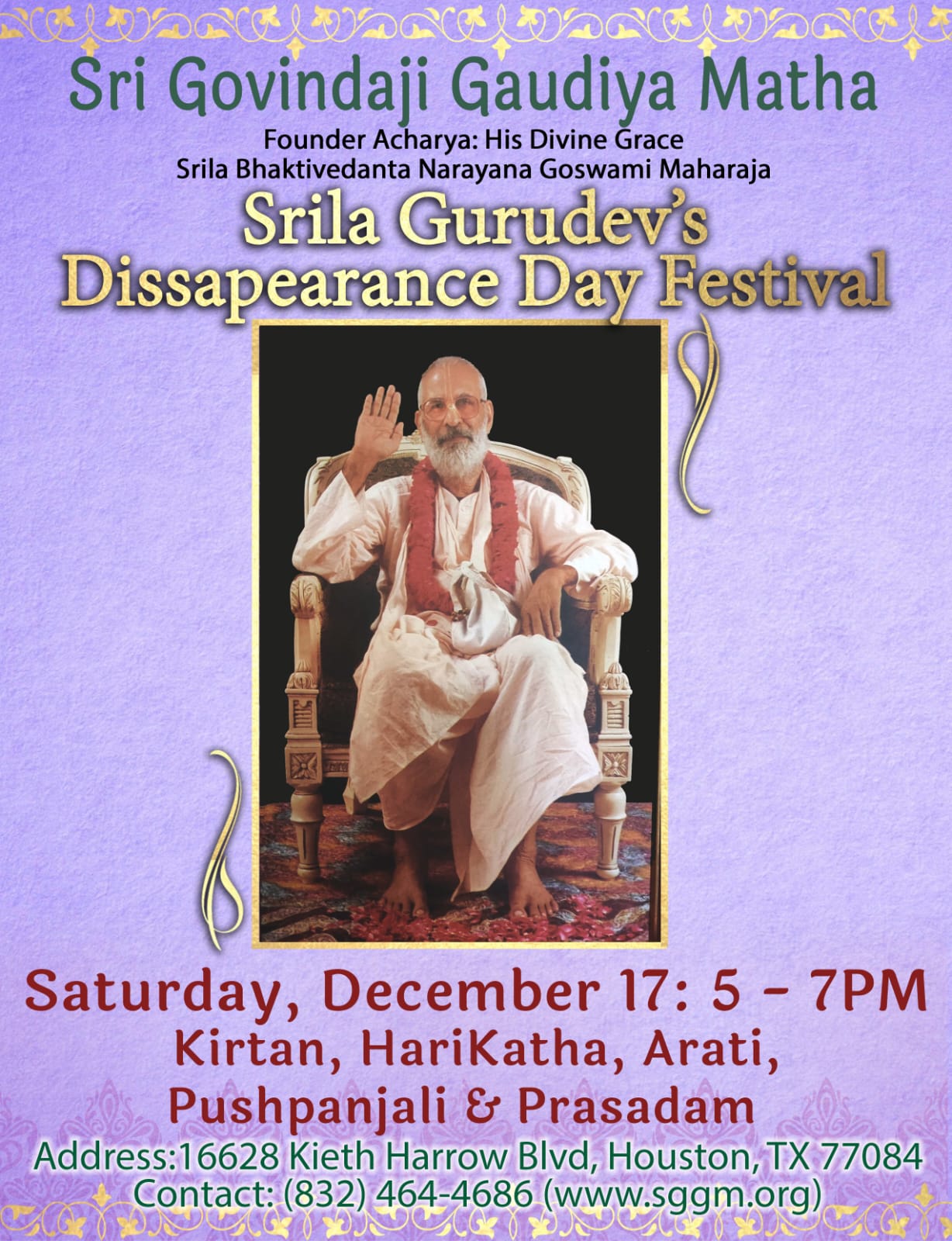 Srila Gurudev’s Disappearance Day Festival